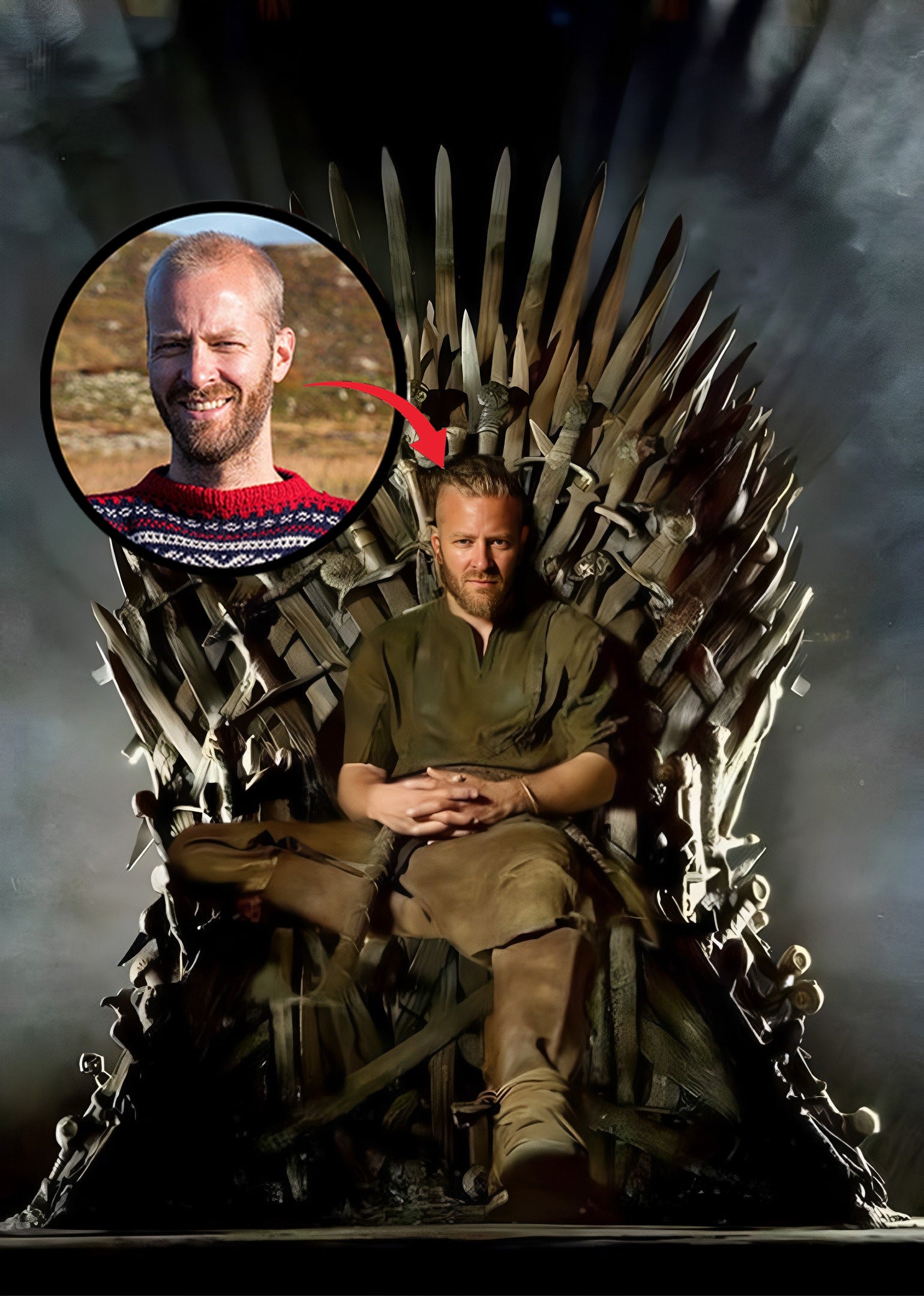 Personailzed - Personal Portrait In The Picture King Ragnar Sitting On The Throne Quilt Bed Set