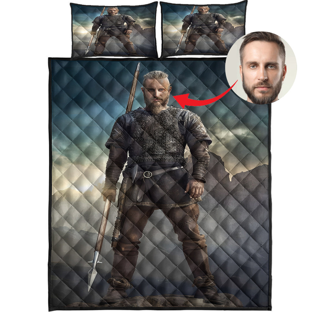 Personal Portrait In The Picture Earl Ragnar Quilt Bed Set
