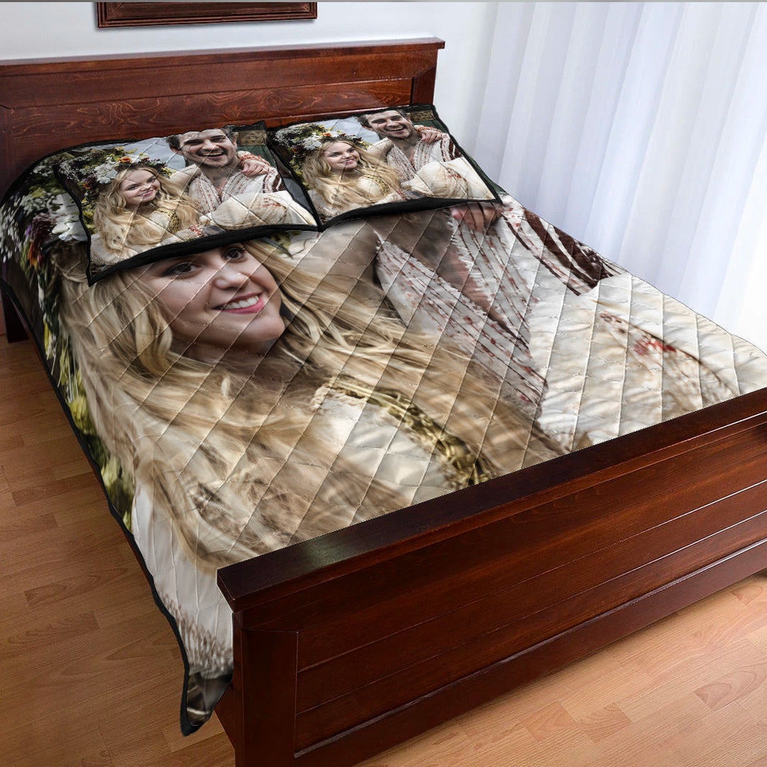 Personailzed - Personal Portrait In The Picture Wedding Anniversary Quilt Bed Set
