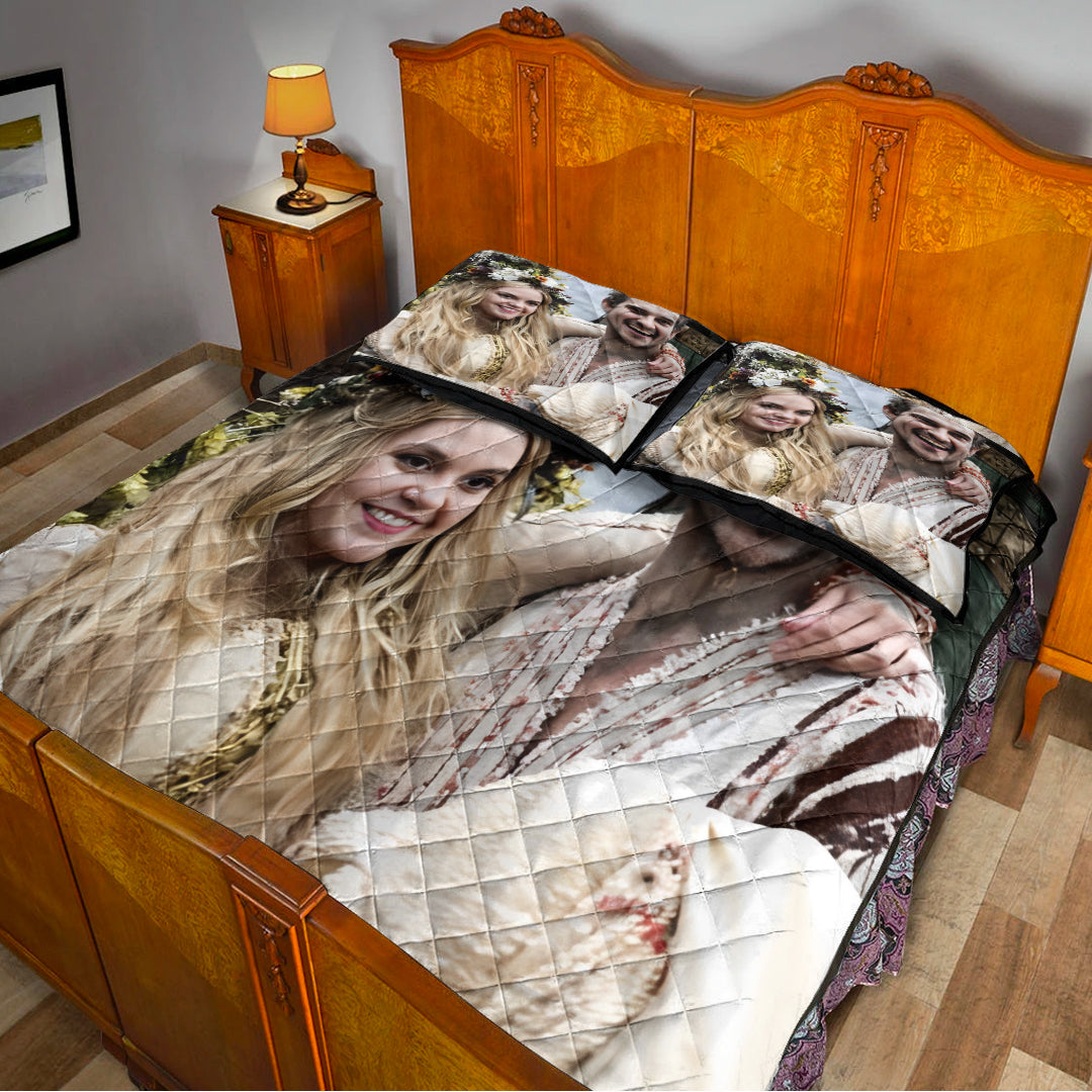 Personailzed - Personal Portrait In The Picture Wedding Anniversary Quilt Bed Set