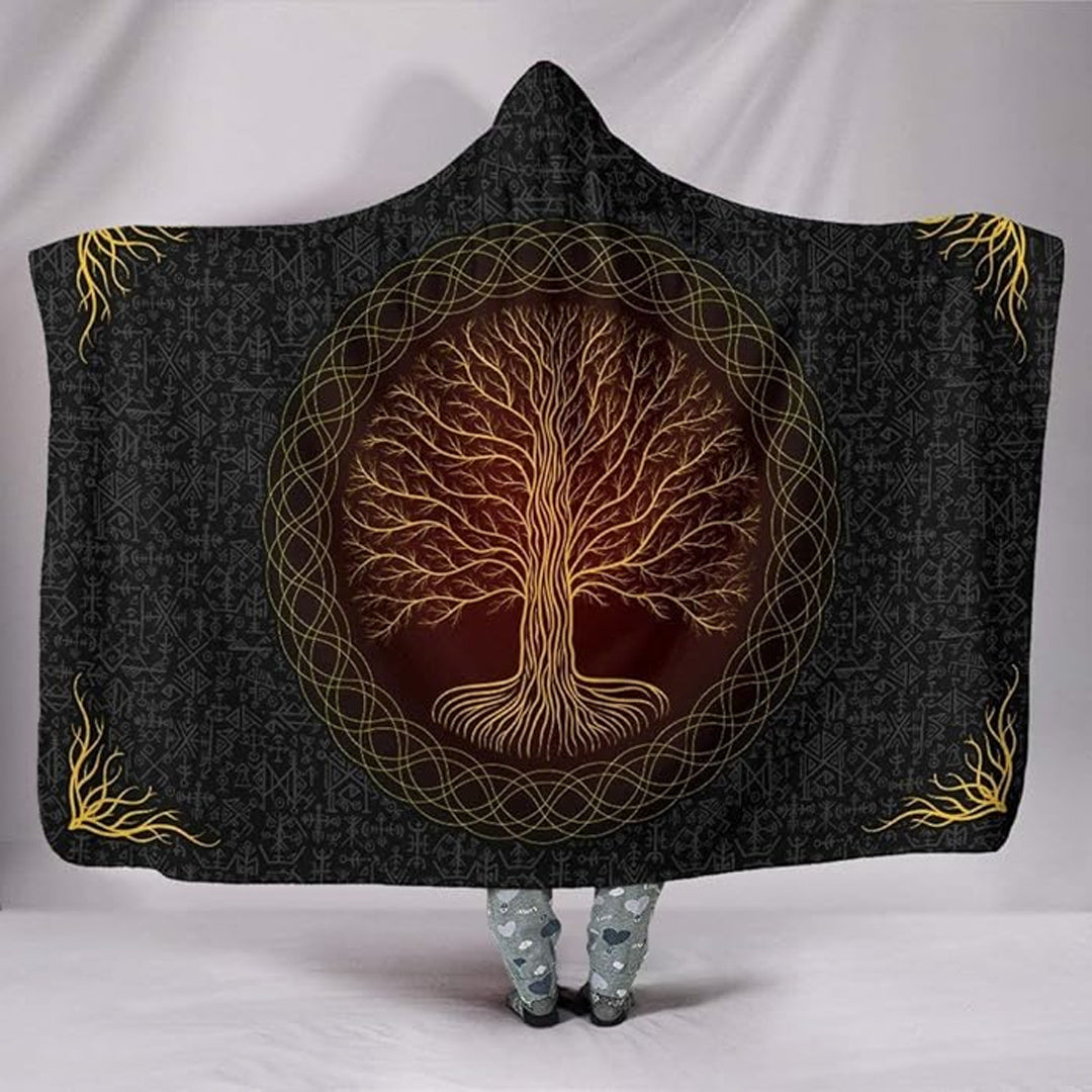 Hooded Blanket - Nodric Tree of Life and Rune