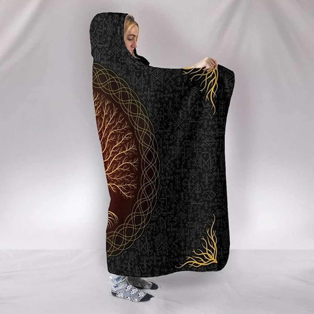 Hooded Blanket - Nodric Tree of Life and Rune