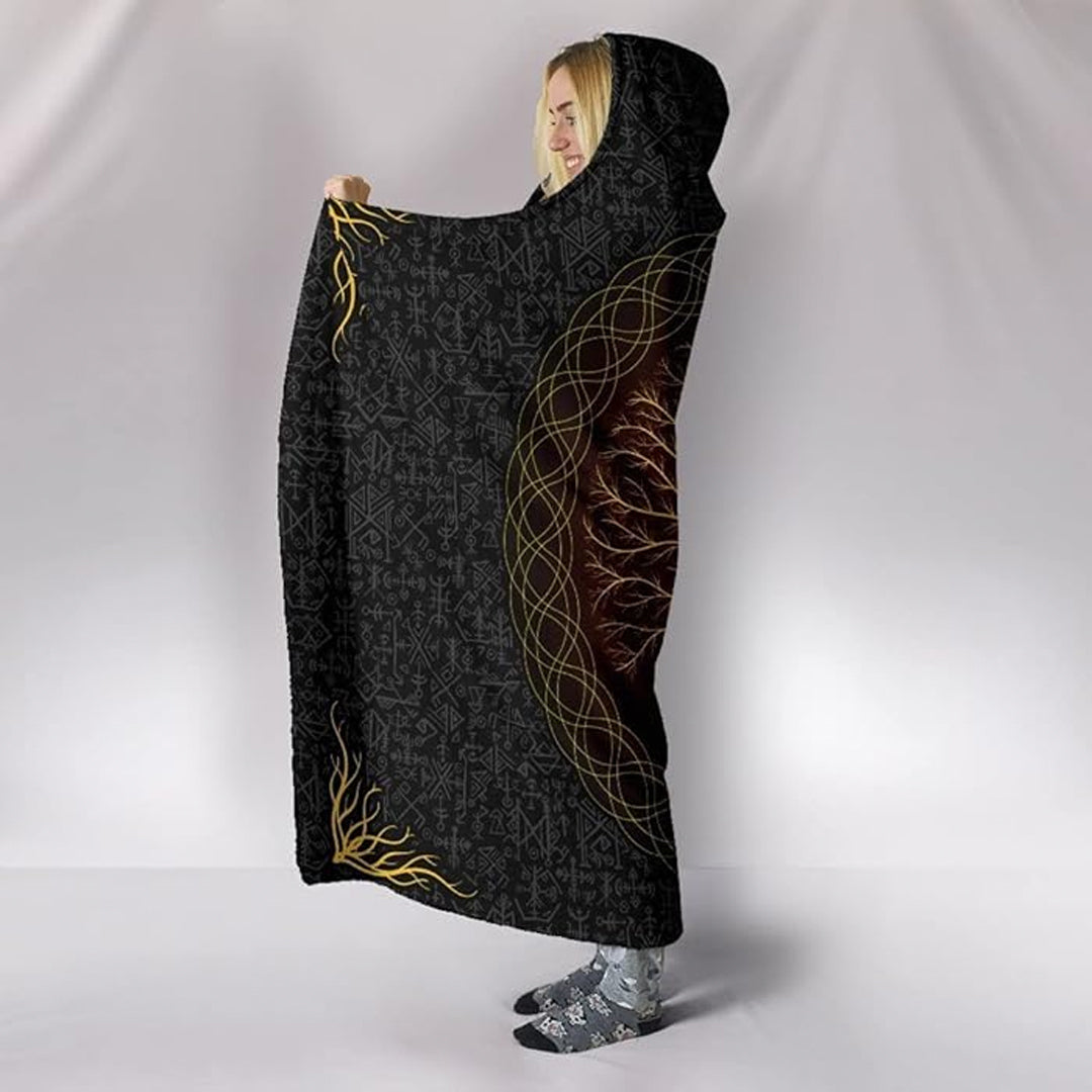 Hooded Blanket - Nodric Tree of Life and Rune