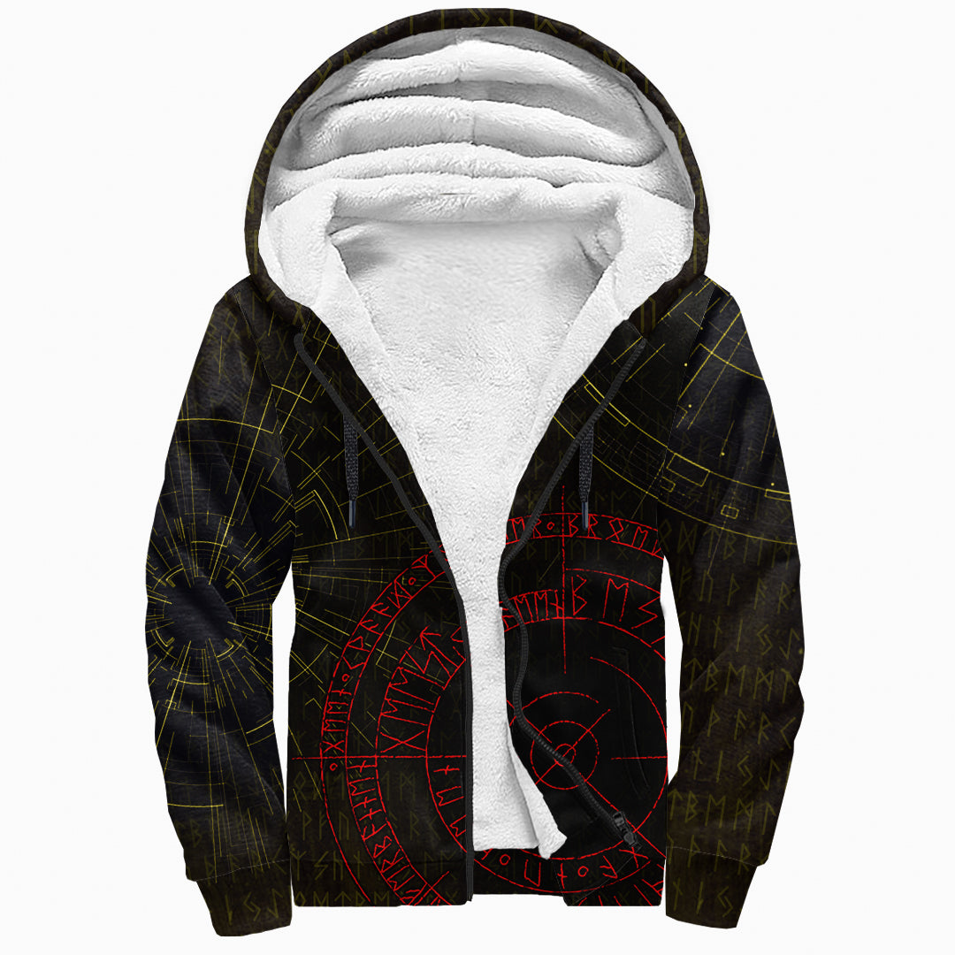 Sherpa Hoodie - Odin Rune Magic Circle