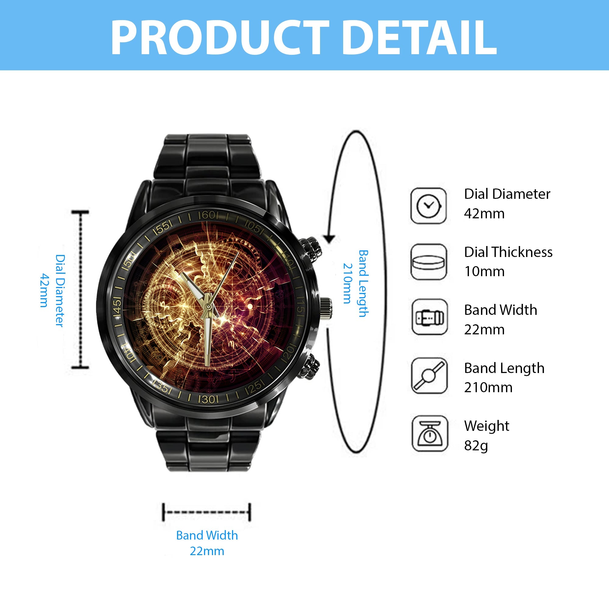 Watch - Orbits of Destiny Series Black Stainless Steel Watch