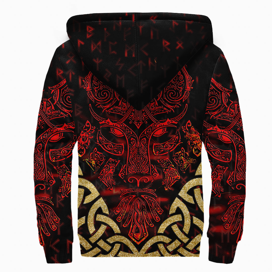 Sherpa Hoodie - Fenrir Hell Fire Fix Celtic Knot Gold