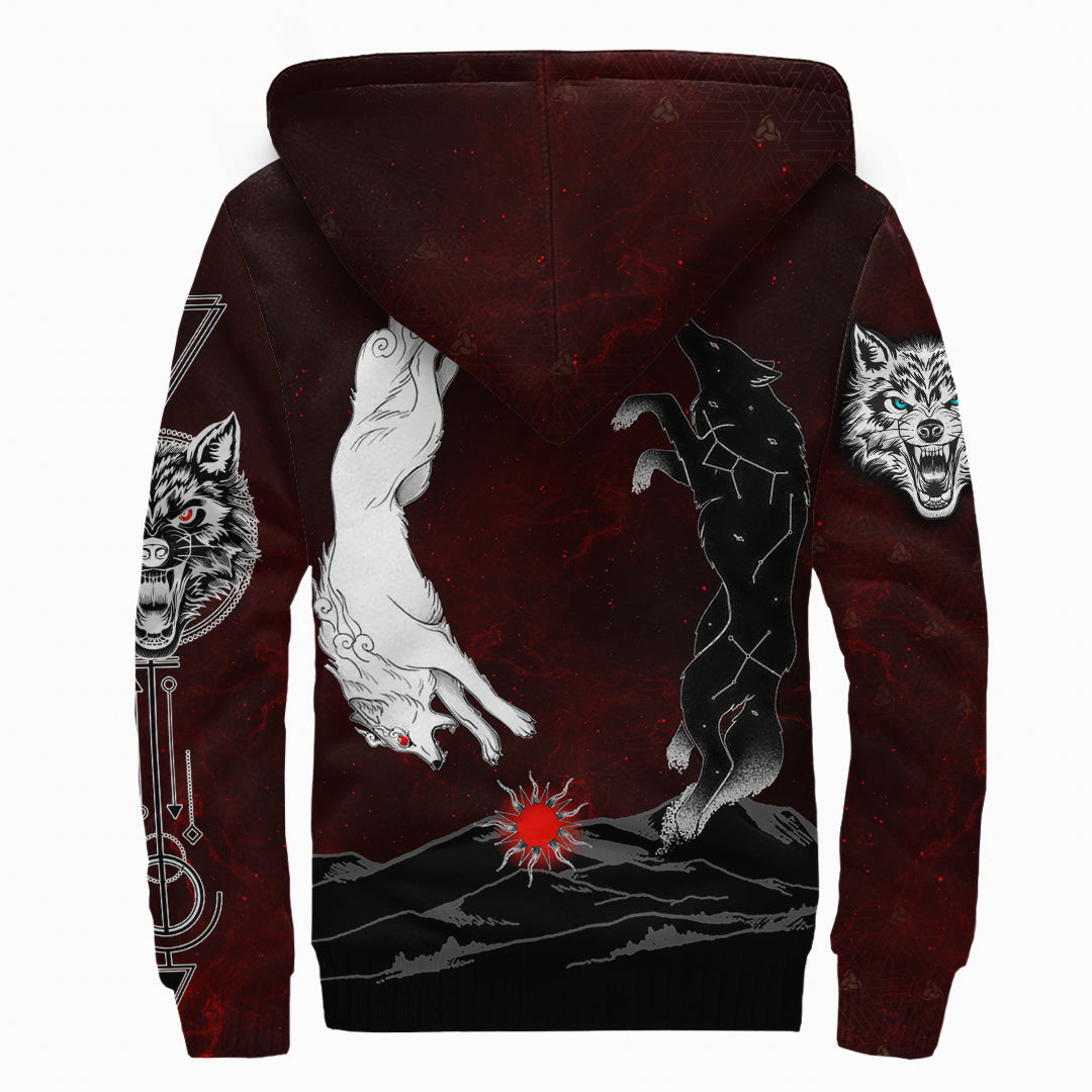 Sherpa Hoodie - Skoll and Hati Blood Moon