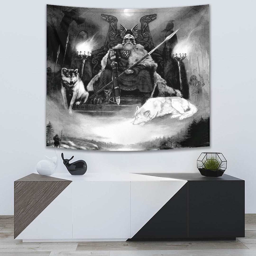 Tapestry - King Odin Viking Wolf Tapestry A95