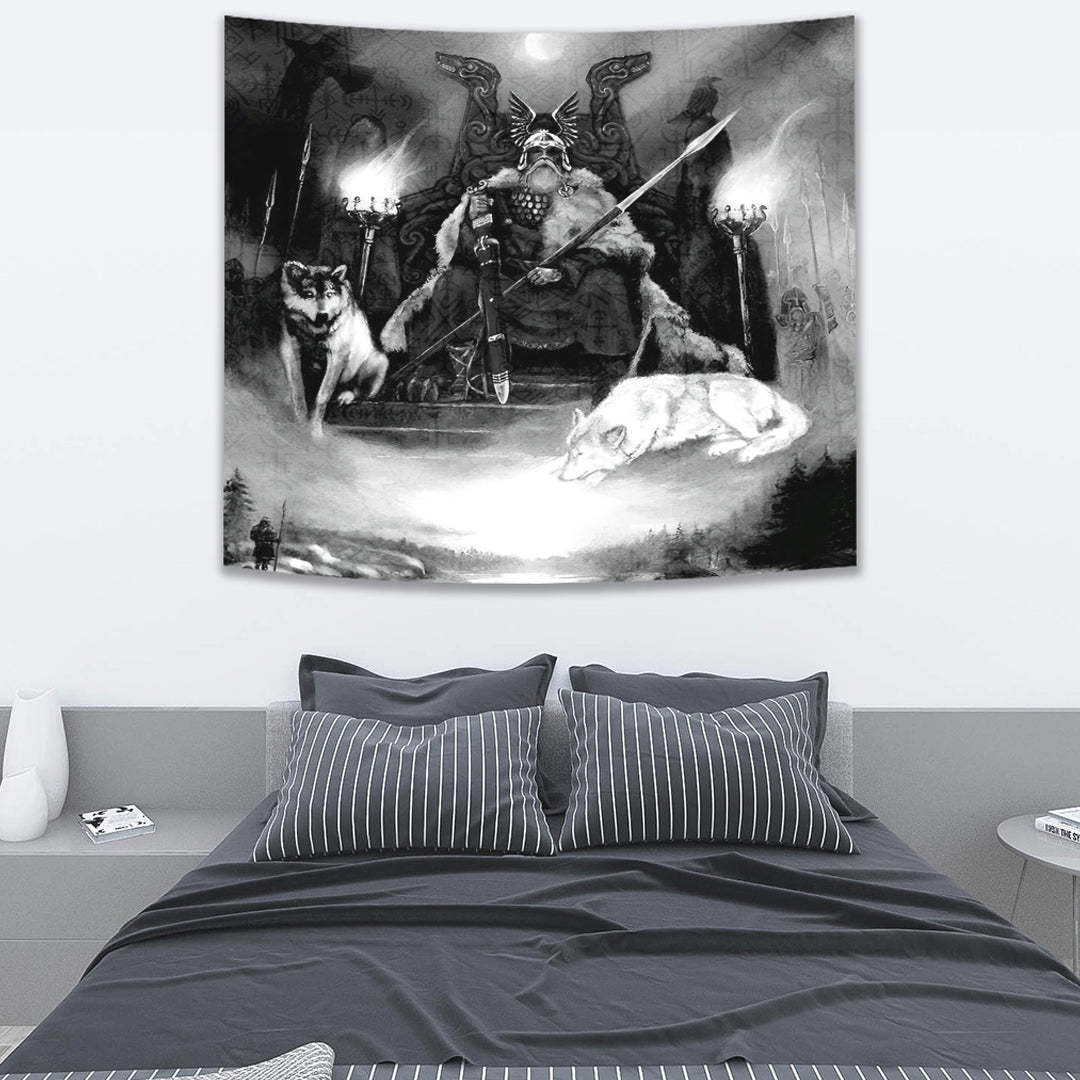 Tapestry - King Odin Viking Wolf Tapestry A95
