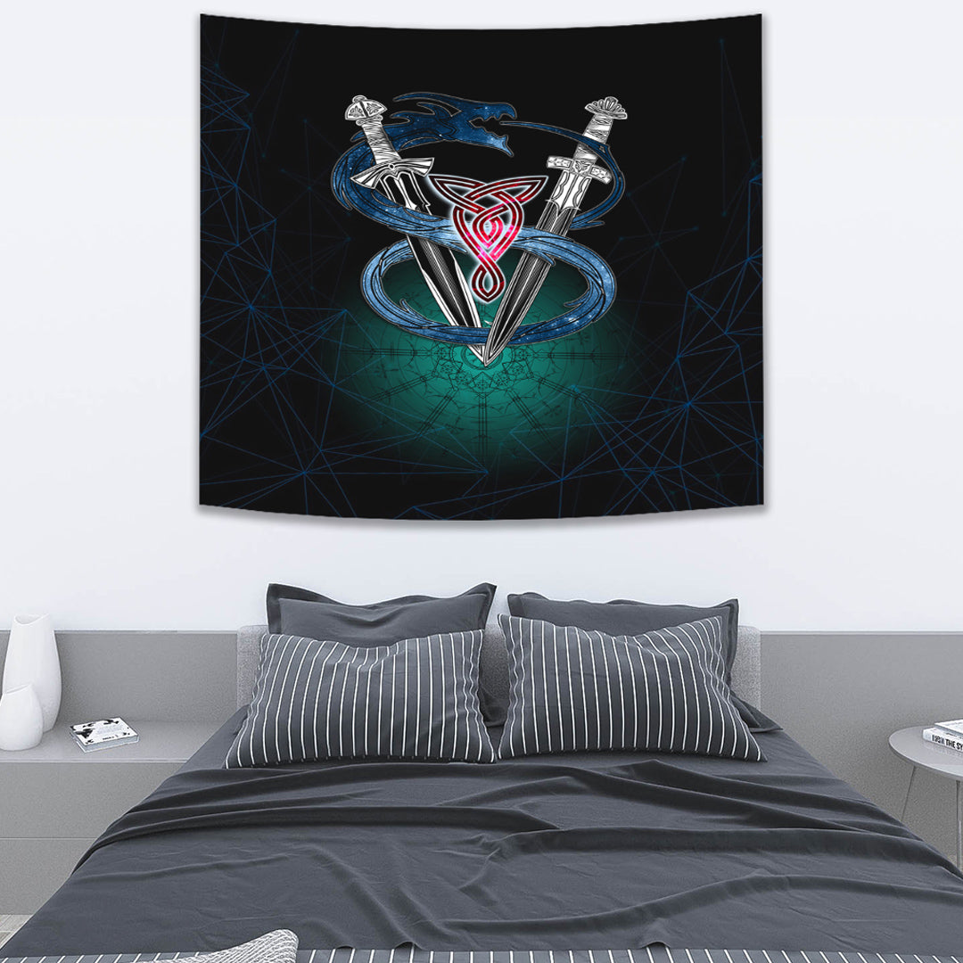 Tapestry - Dragon Sword Vegvisir Magic Tapestry