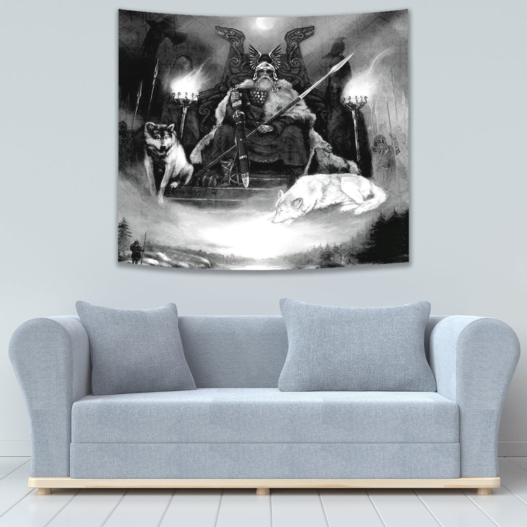 Tapestry - King Odin Viking Wolf Tapestry A95