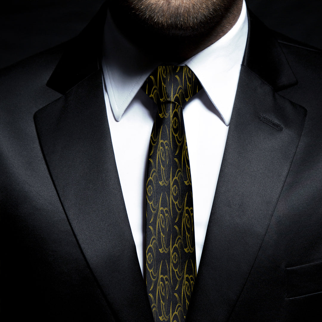 Triple Horn of Odin Gold Necktie