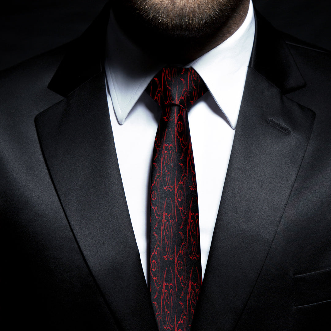 Triple Horn of Odin Red Necktie