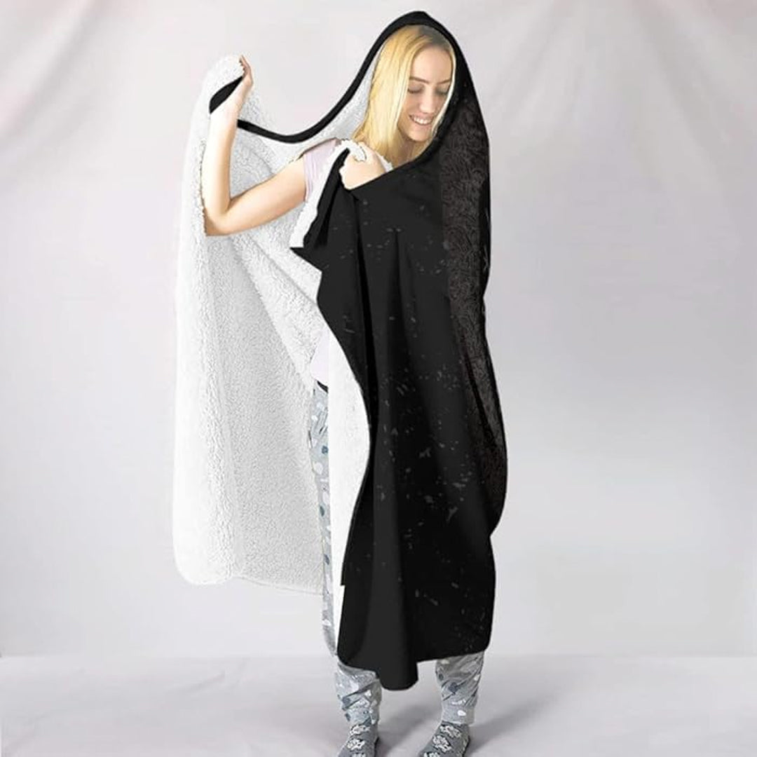 Hooded Blanket - Vegvisir Tattoo Brush Background