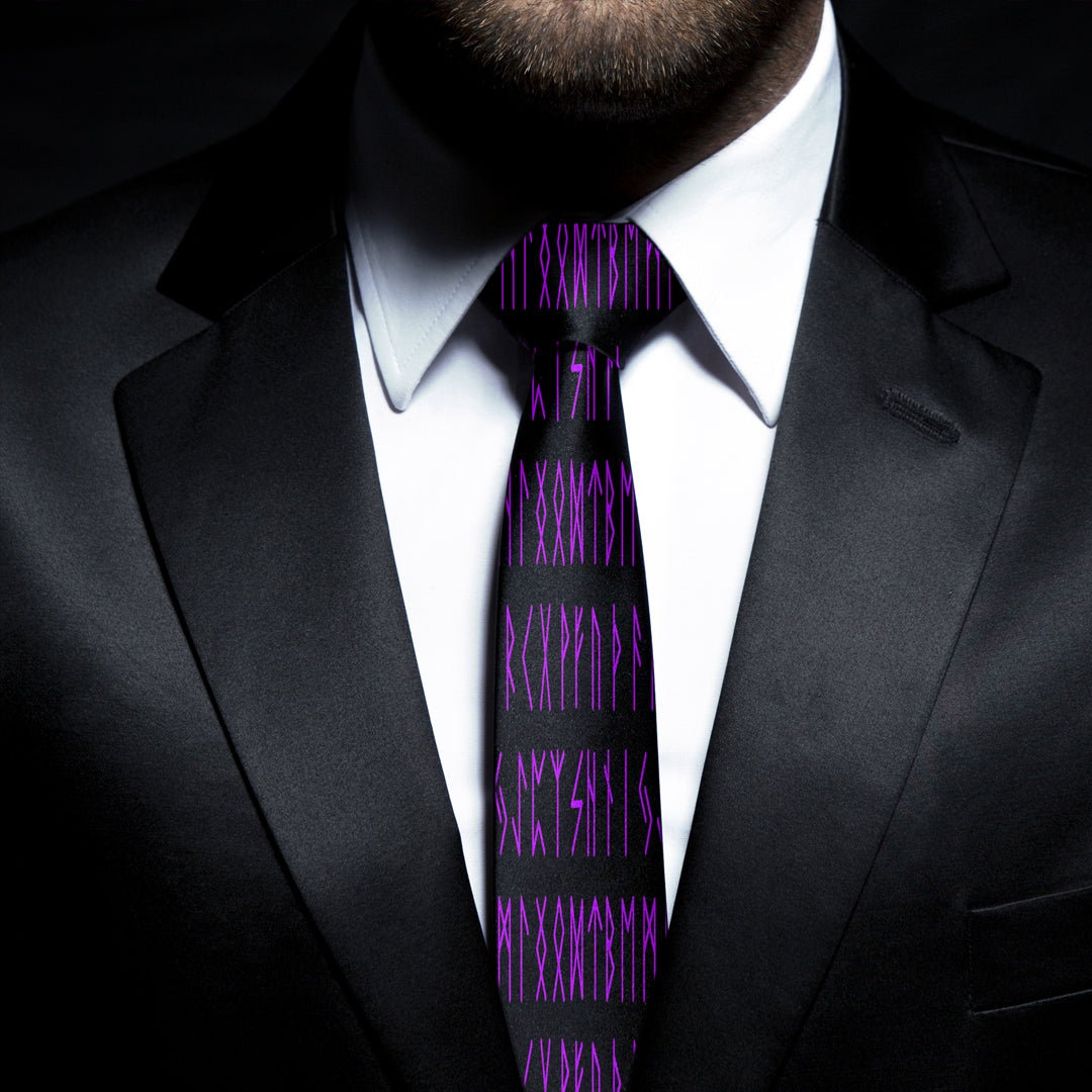 Viking Letter Purple Necktie