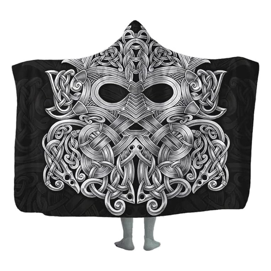 Hooded Blanket - Viking Tyr Tattoo Nodric Mythology