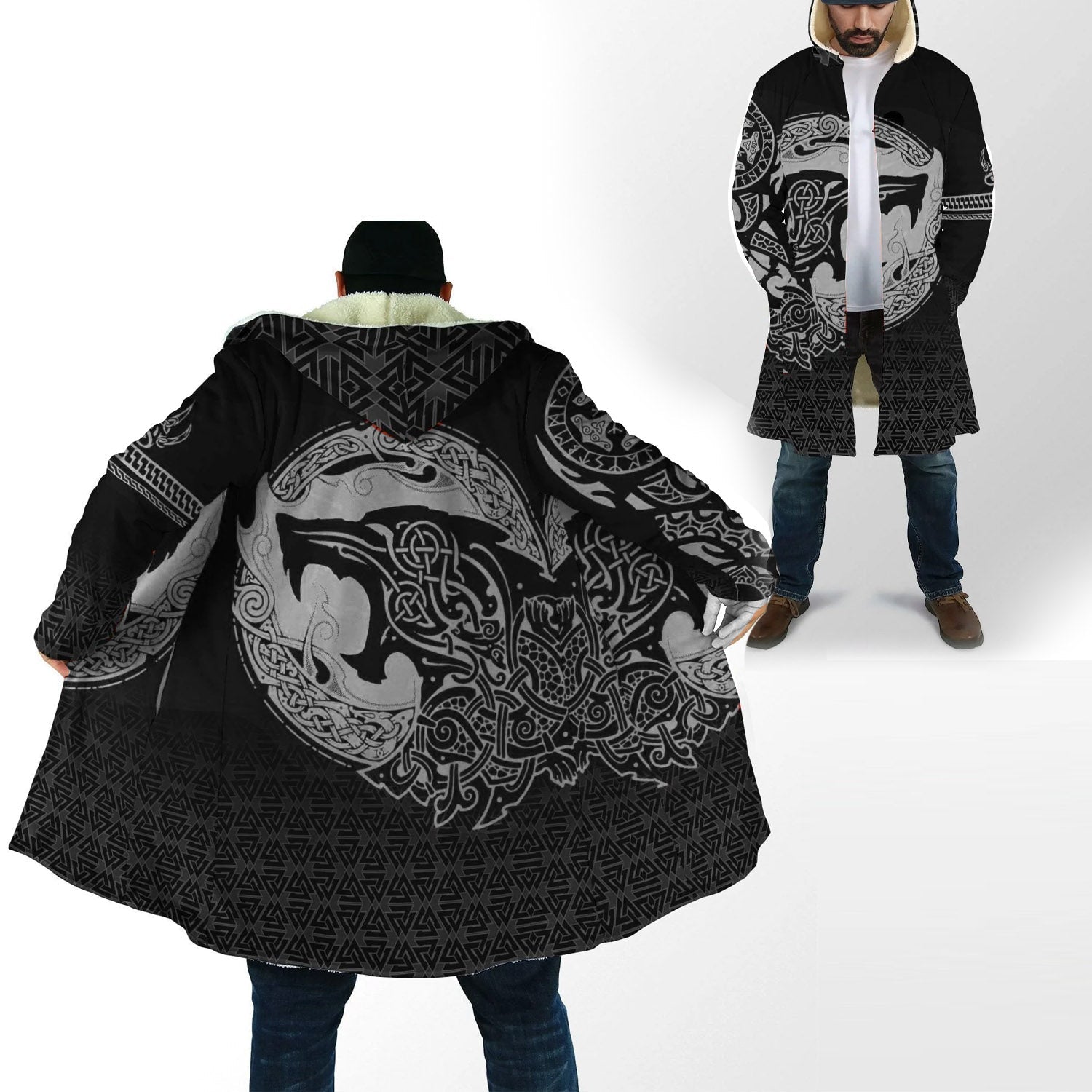 Fenrir Viking 3D Tattoo Cloak