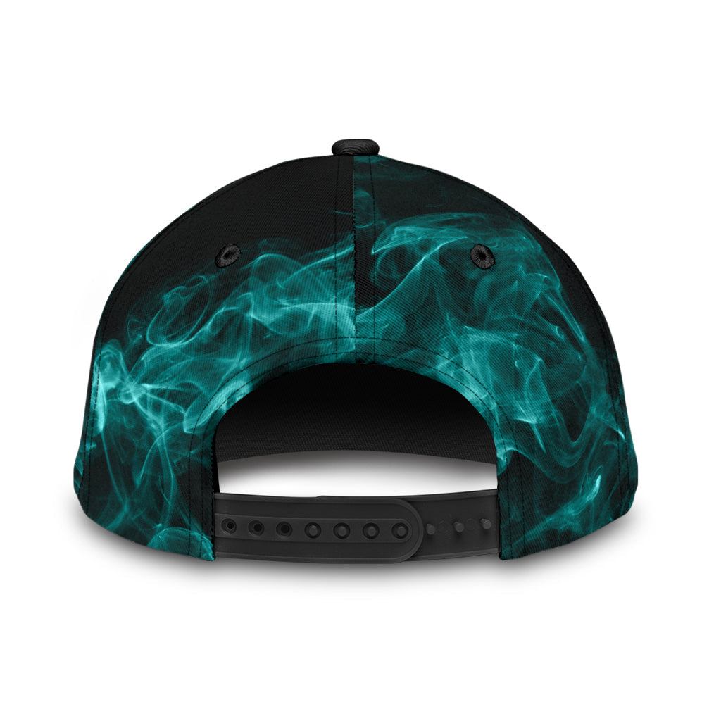 Cap - Yggdrasil Tattoo on Smoke Cyan Background Classic Cap