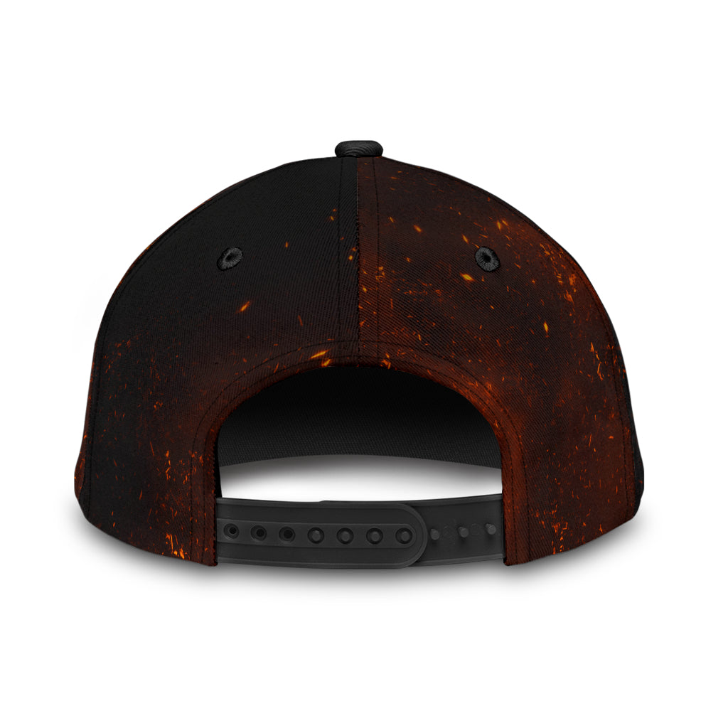 Cap - Valknut Gold on Hell Fire Background Classic Cap