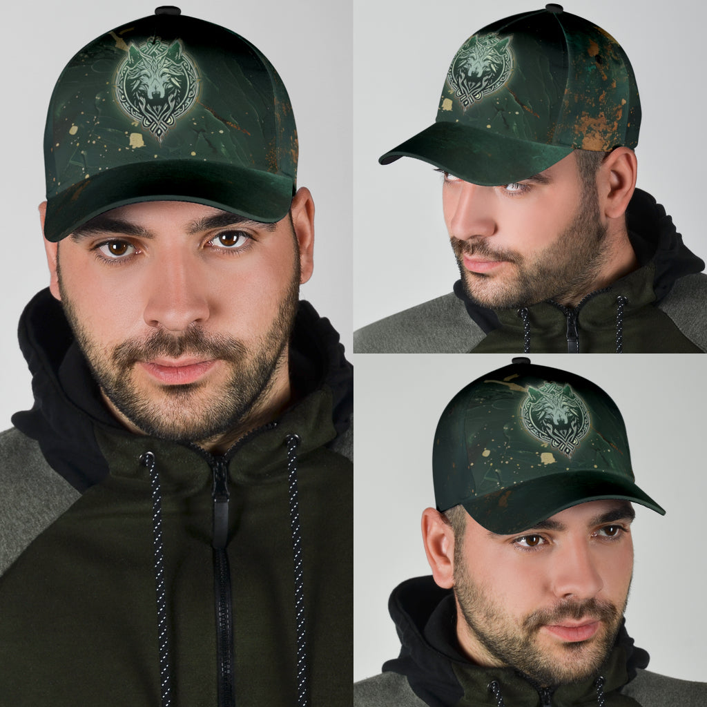 Cap - Fenrir Celtic on Marble Background Classic Cap