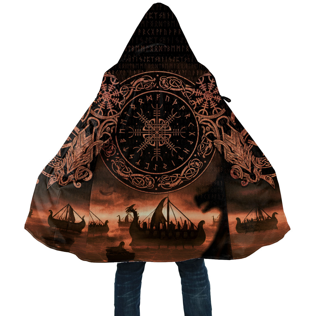 Viking Battle With Celtic Style Neck Tattoo Cloak