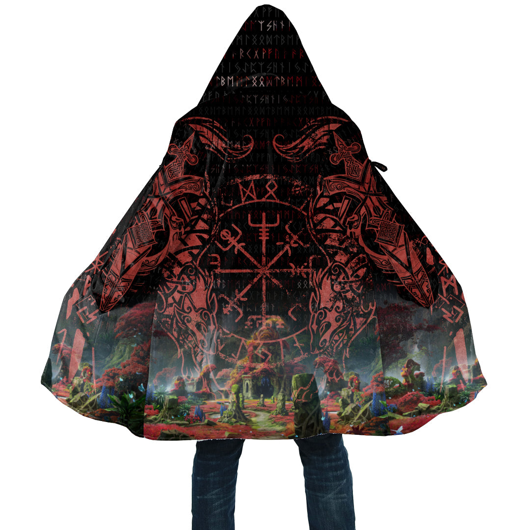 Viking Age With Red Tattoo Cloak