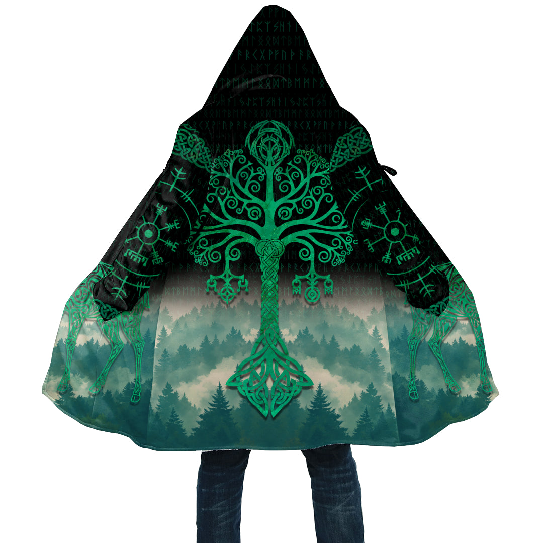 Celtic Style Deer Tattoo With Blue Color Cloak