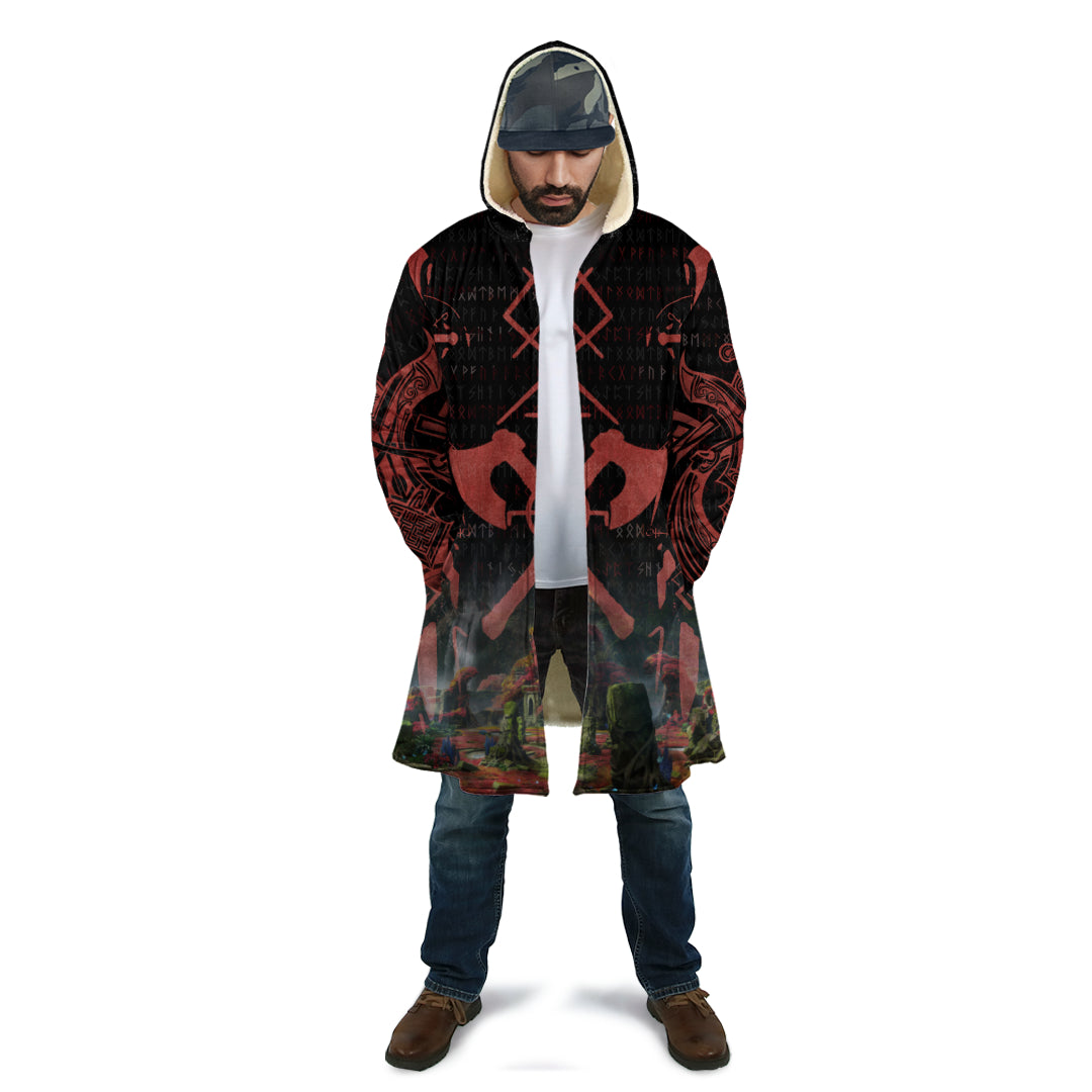 Viking Age With Red Tattoo Cloak