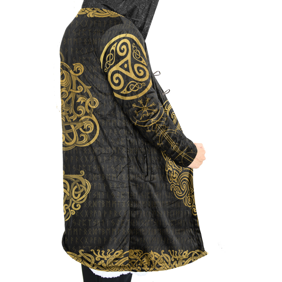 Celtic Style Yggdarsil Pattern In Gold Cloak