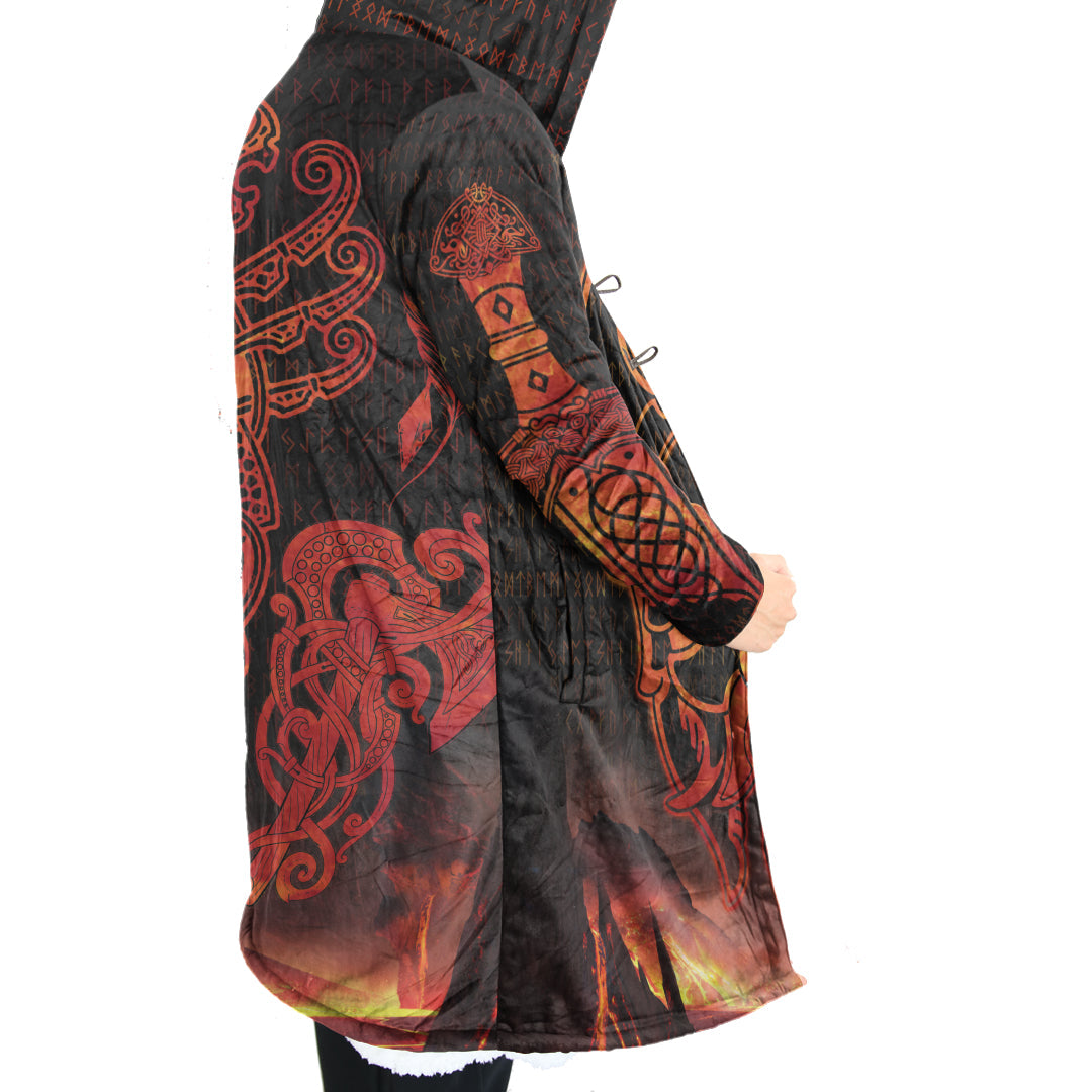 Ancient Viking Tattoo With Hell Background Cloak