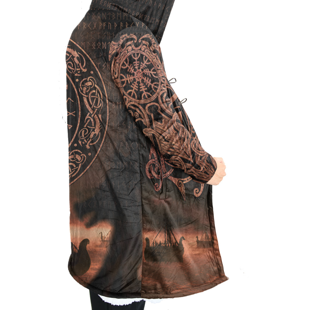 Viking Battle With Celtic Style Neck Tattoo Cloak