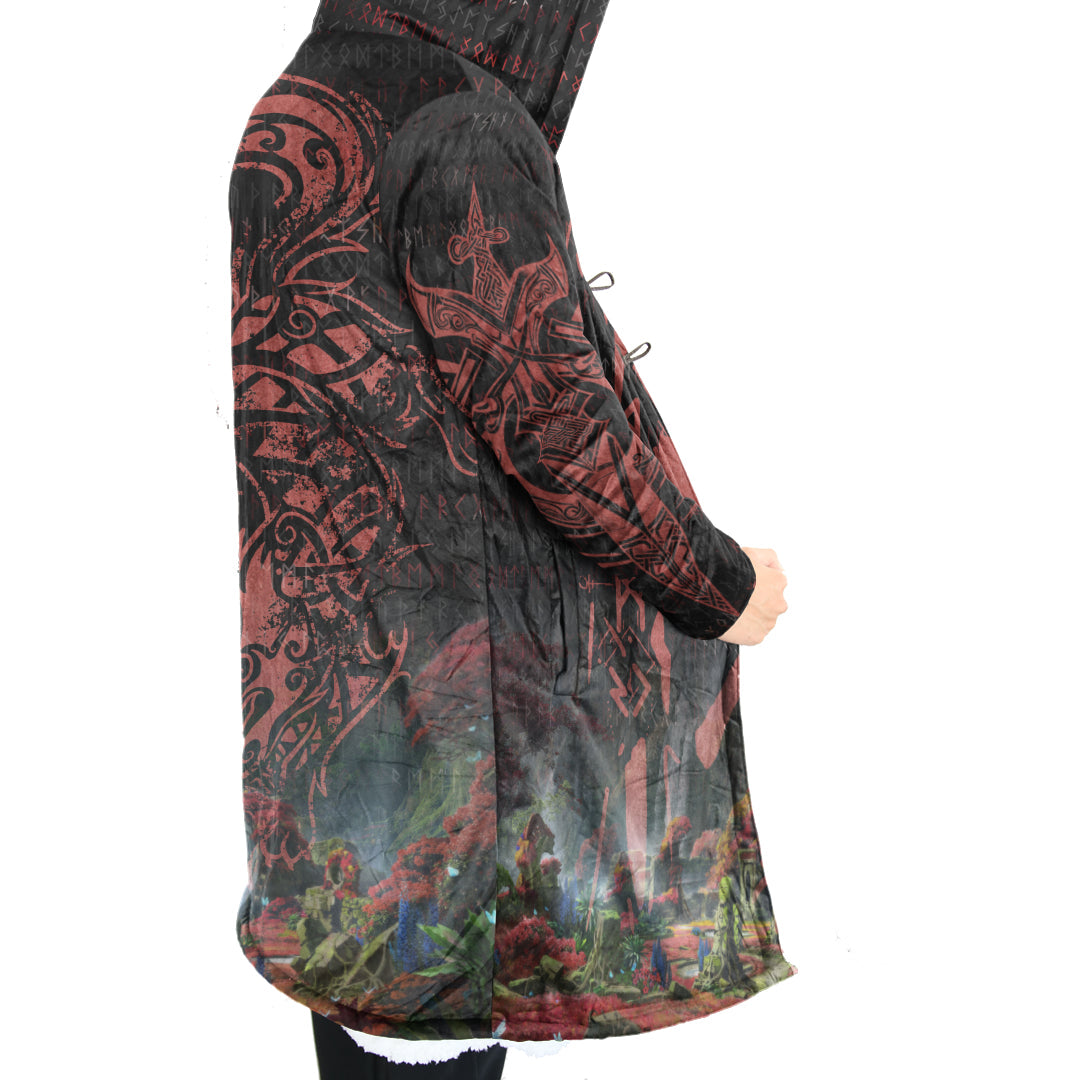 Viking Age With Red Tattoo Cloak