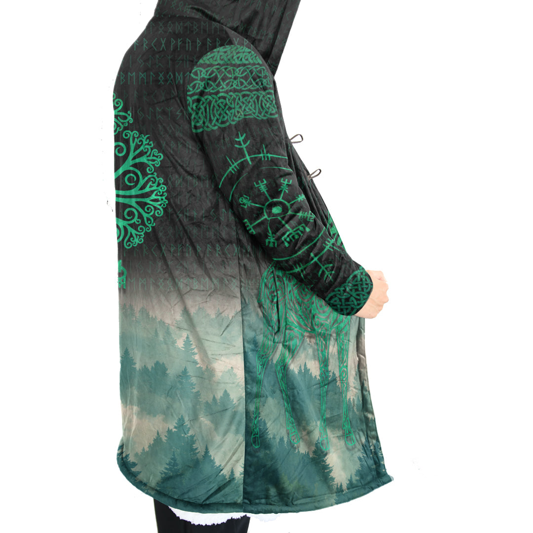 Celtic Style Deer Tattoo With Blue Color Cloak