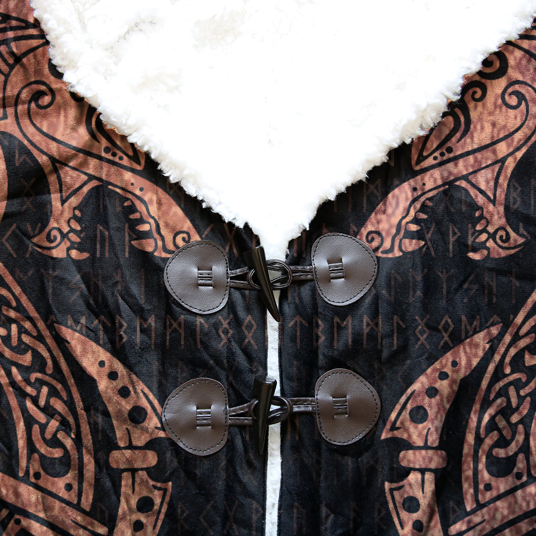 Viking Battle With Celtic Style Neck Tattoo Cloak