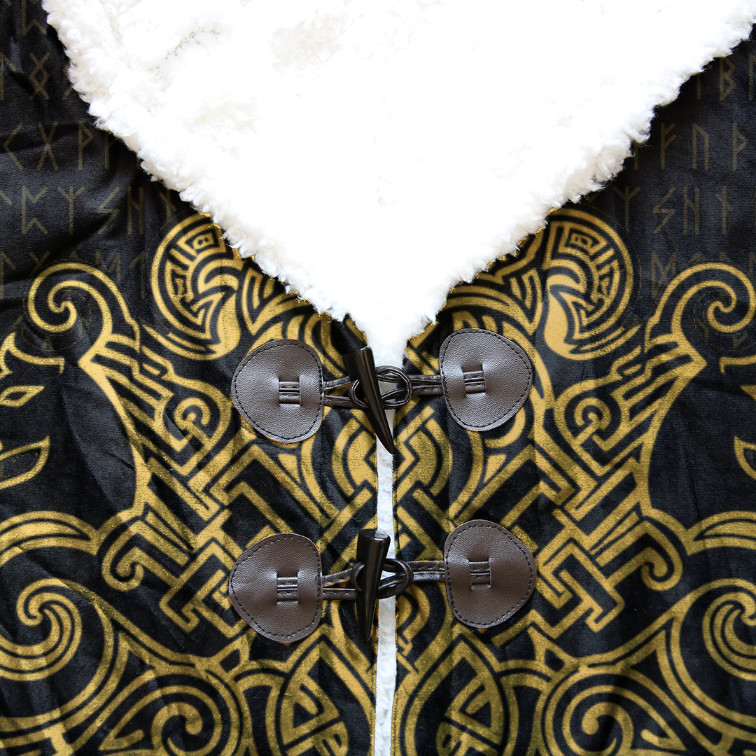 Celtic Style Yggdarsil Pattern In Gold Cloak