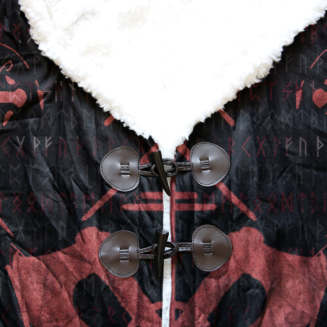 Viking Age With Red Tattoo Cloak