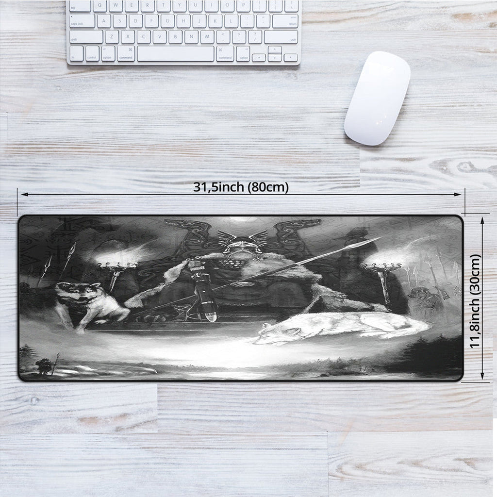 Viking Style Mouse Mat - King Odin Viking Wolf Mouse Mat A35