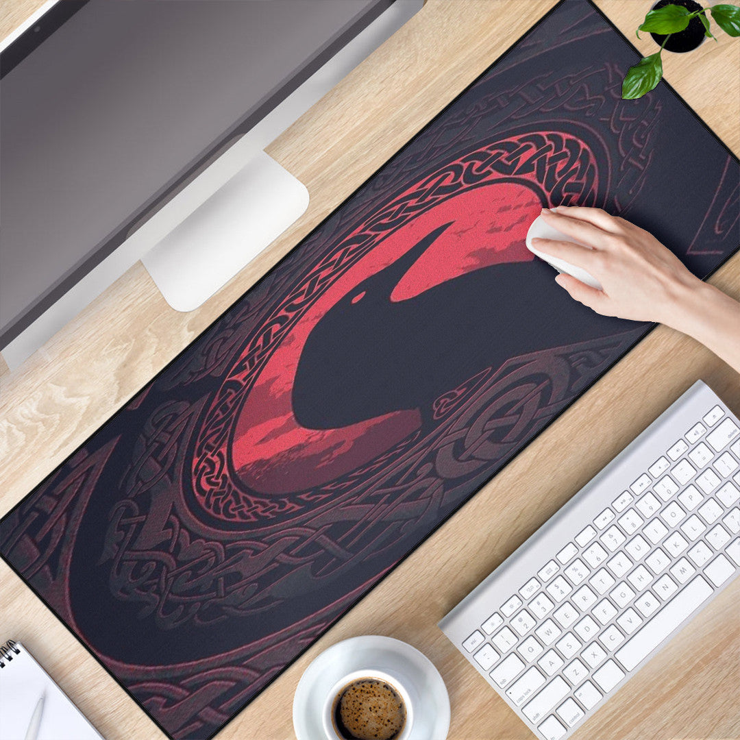 Mouse Mat - Viking Raven and Celtic Blood Style Mouse Mat