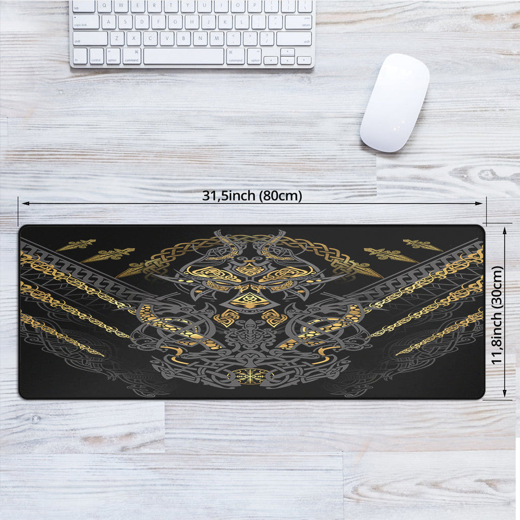 1st Ireland Celtic Mouse Mat - Fenrir and Claw Gold-Black Mouse Mat A35