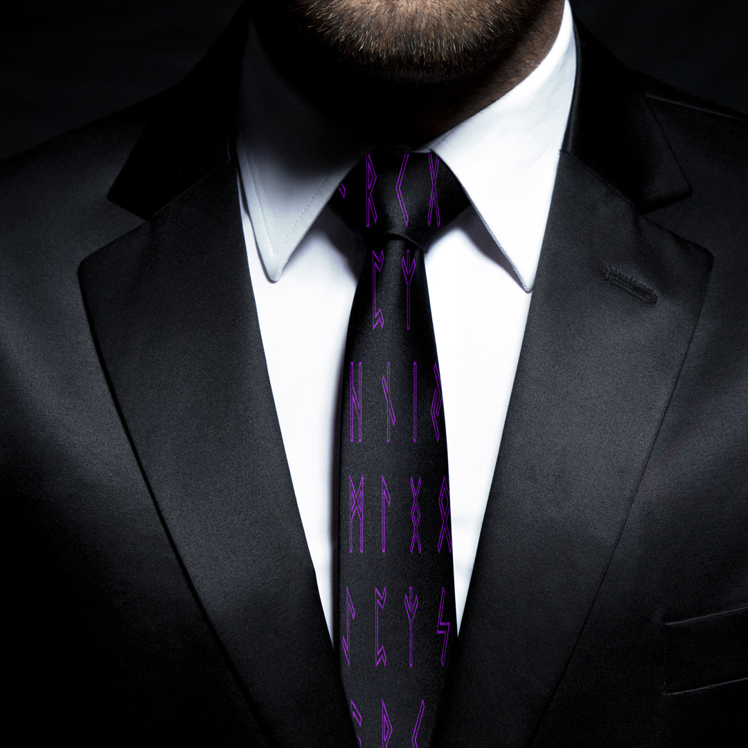 Letters Viking Purple Necktie