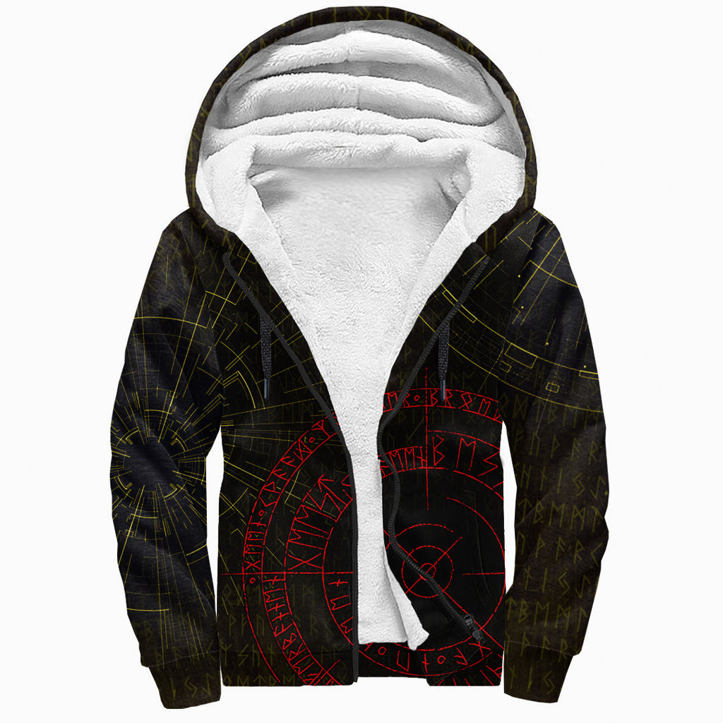 Sherpa Hoodie - Odin Rune Magic Circle