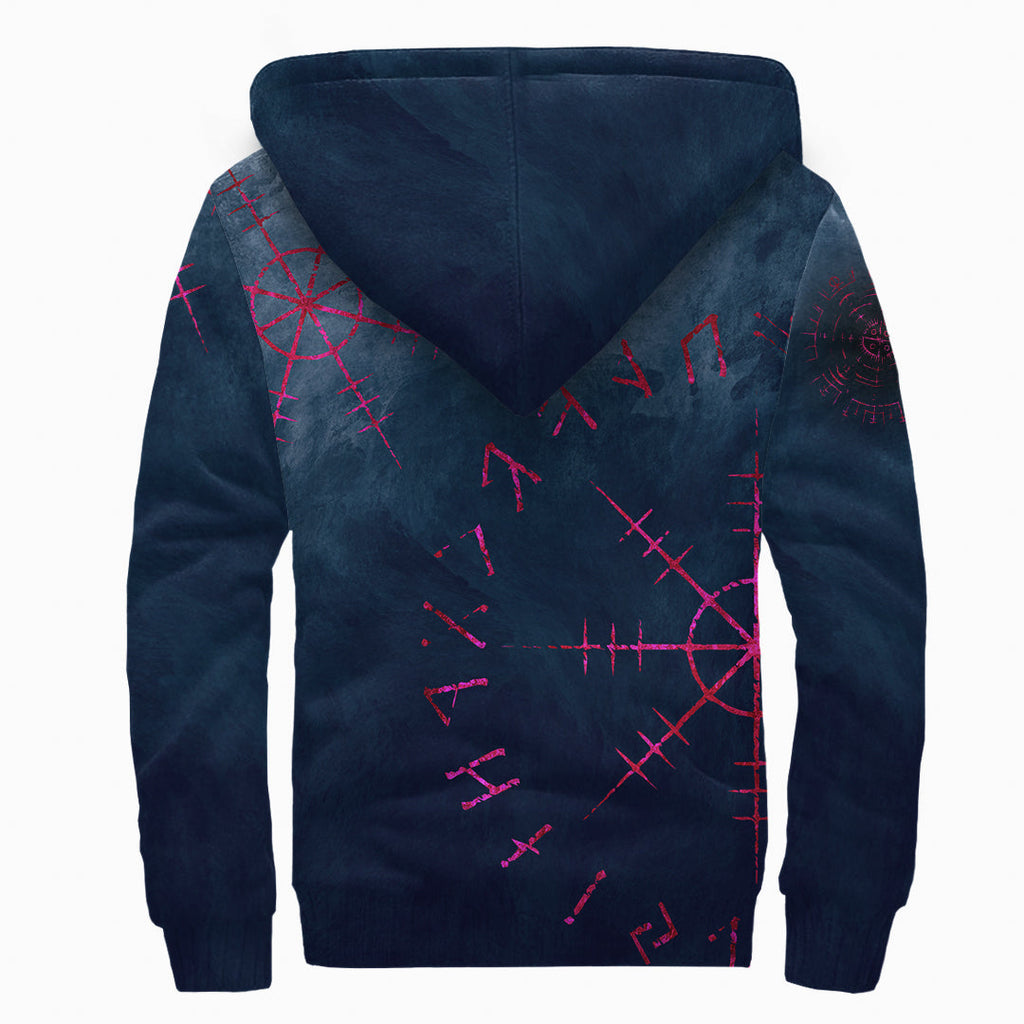 Sherpa Hoodie - Owl and Skull Helm of Awe