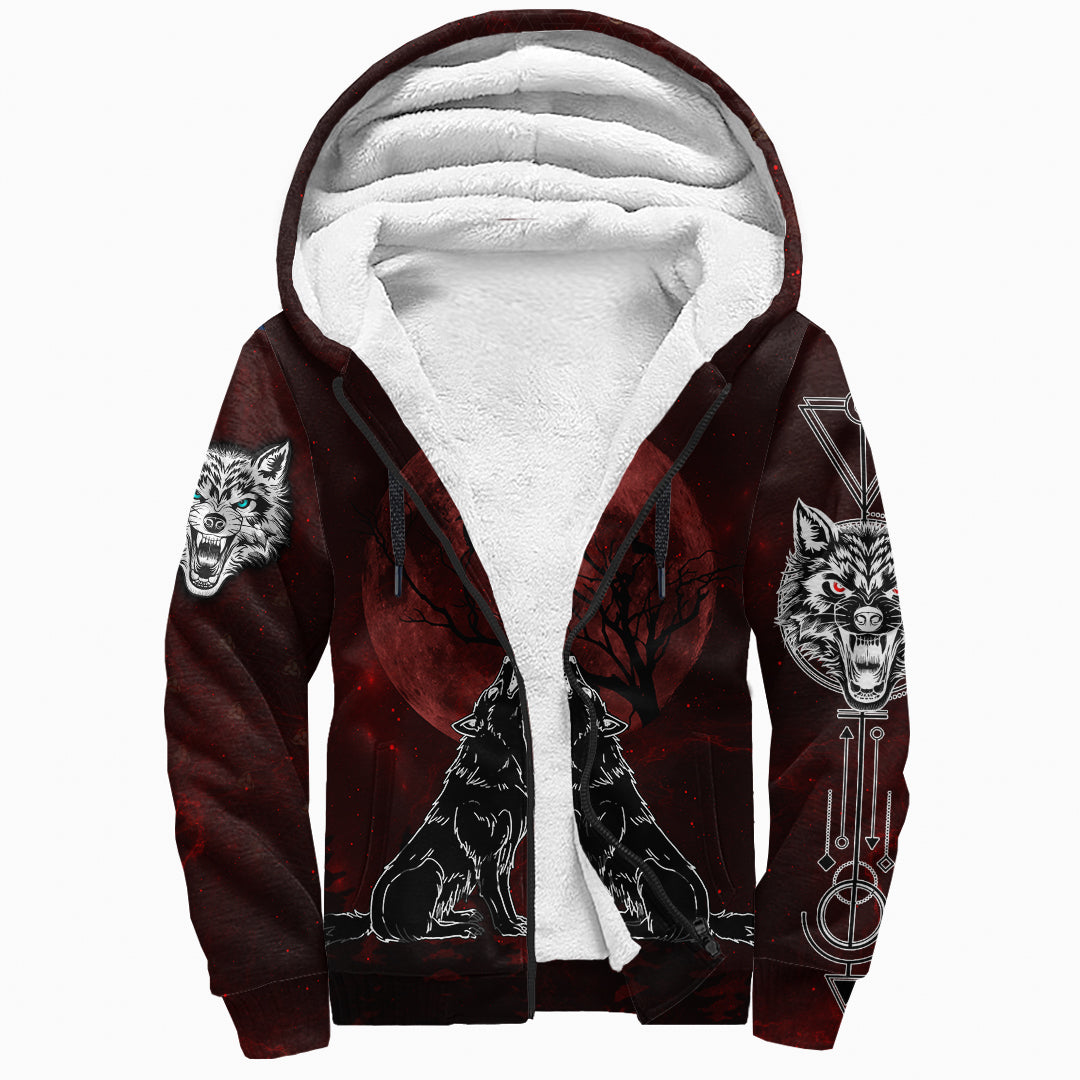 Sherpa Hoodie - Skoll and Hati Blood Moon
