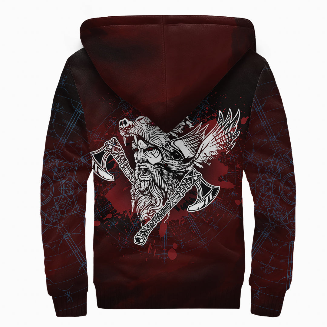 Sherpa Hoodie - Warrior With Raven Blood Magic