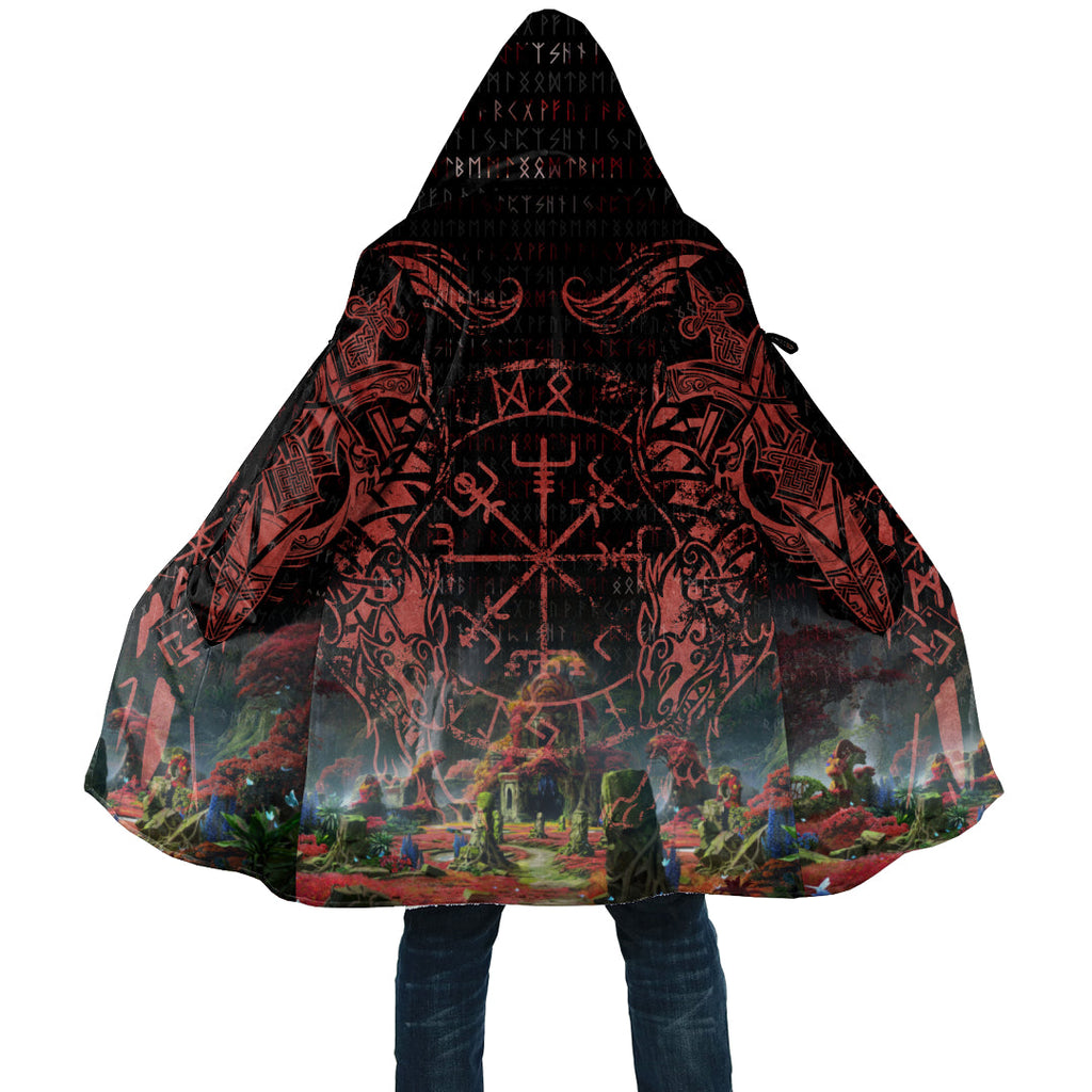 Viking Age With Red Tattoo Cloak