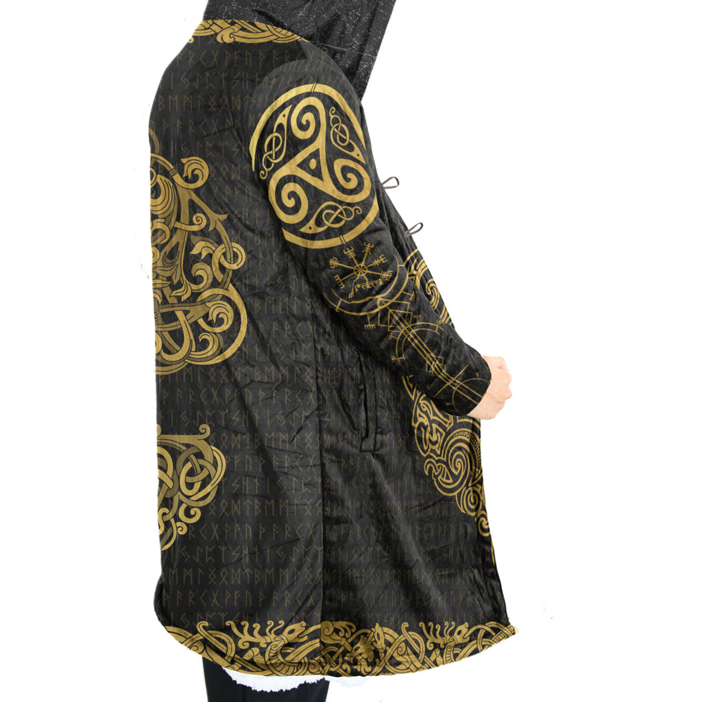 Celtic Style Yggdarsil Pattern In Gold Cloak