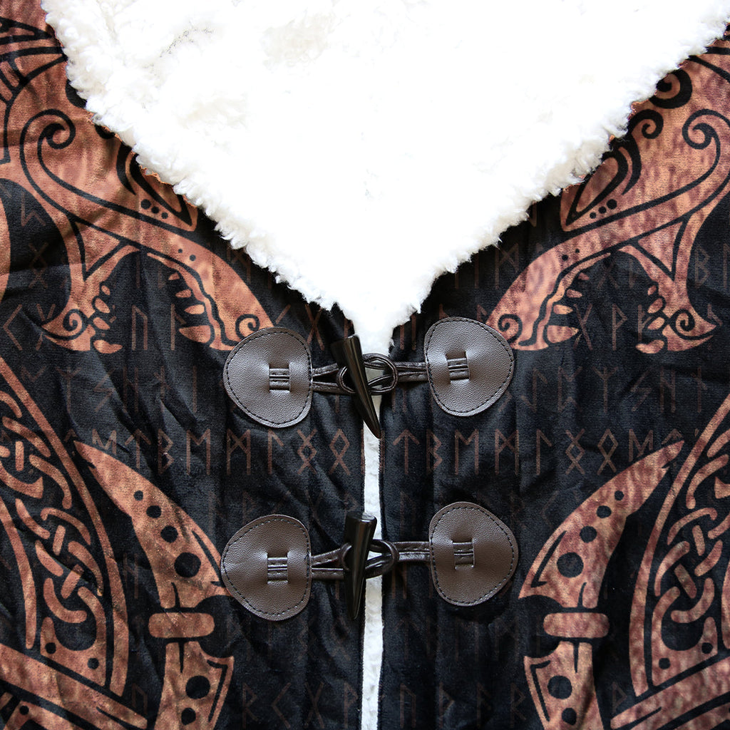 Viking Battle With Celtic Style Neck Tattoo Cloak